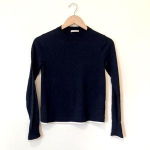 Club Monaco dark blue wool sweater with white trim